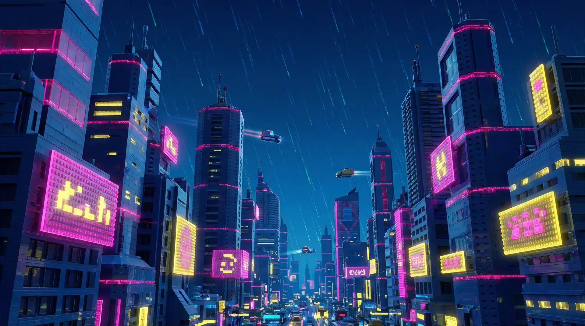 传奇扑克 赛博朋克积木不夜城全景 - 积木娱乐城